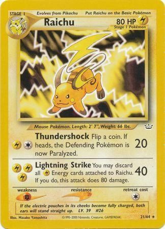 Raichu (21/64) [Neo Revelation Unlimited] - Destination Retro