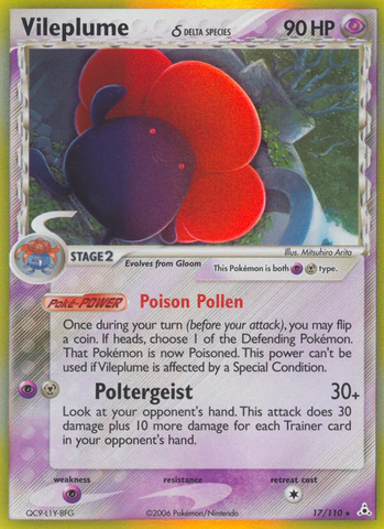 Vileplume (17/110) (Delta Species) [EX: Holon Phantoms] - Destination Retro