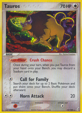 Tauros (12/100) [EX: Crystal Guardians] - Destination Retro