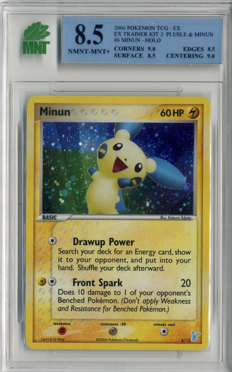 MNT - 8.5 -   Minun - Holo -  Ex Trainer Kit 2: Plusle & Minun - Destination Retro