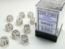 SUPPLIES - DICE - CHX 27801- FROSTED 36D6 CLEAR/BLACK 12MM - Destination Retro