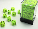 SUPPLIES - DICE - CHX 27830- VORTEX 36D6 BRIGHT GREEN/BLACK 12MM - Destination Retro