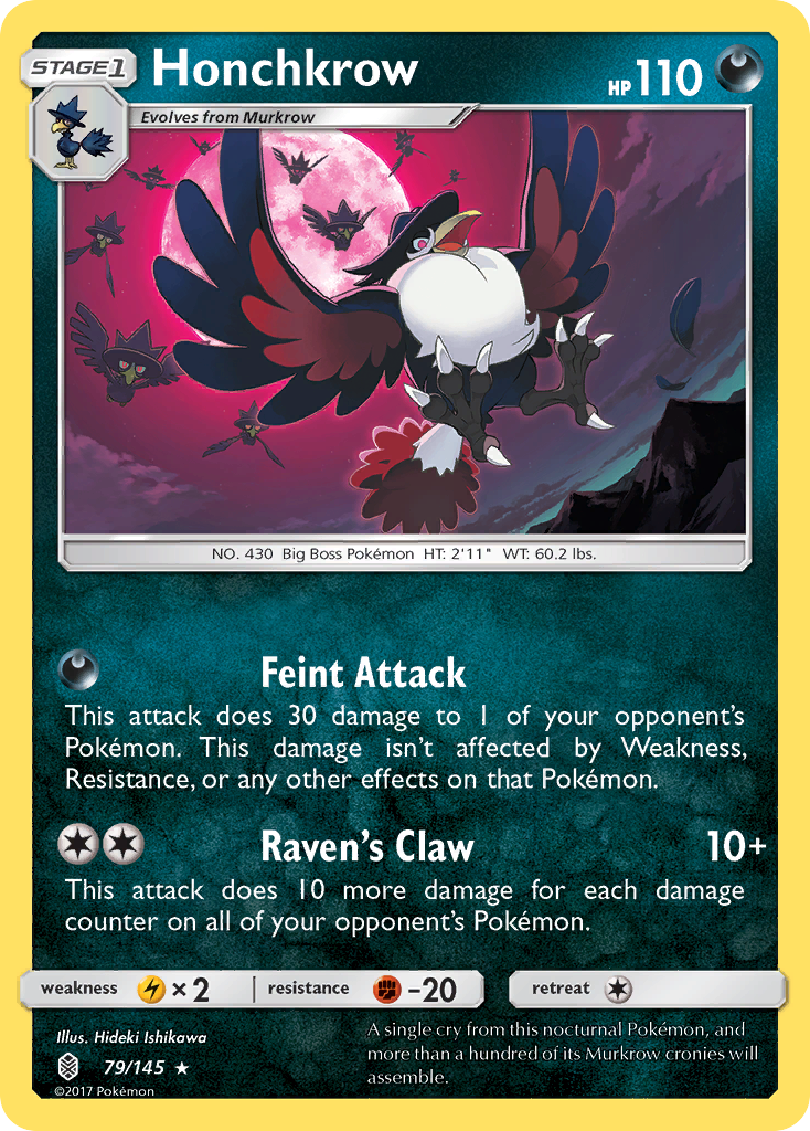 Honchkrow (79/145) [Sun & Moon: Guardians Rising] - Destination Retro
