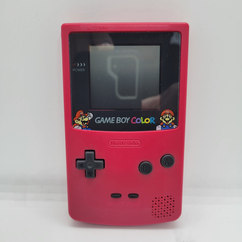 Console - Nintendo - Game Boy Color Strawberry Red - Custom Mario Lense - Destination Retro