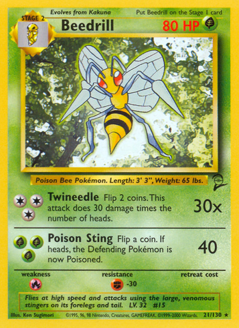 Beedrill (21/130) [Base Set 2] - Destination Retro
