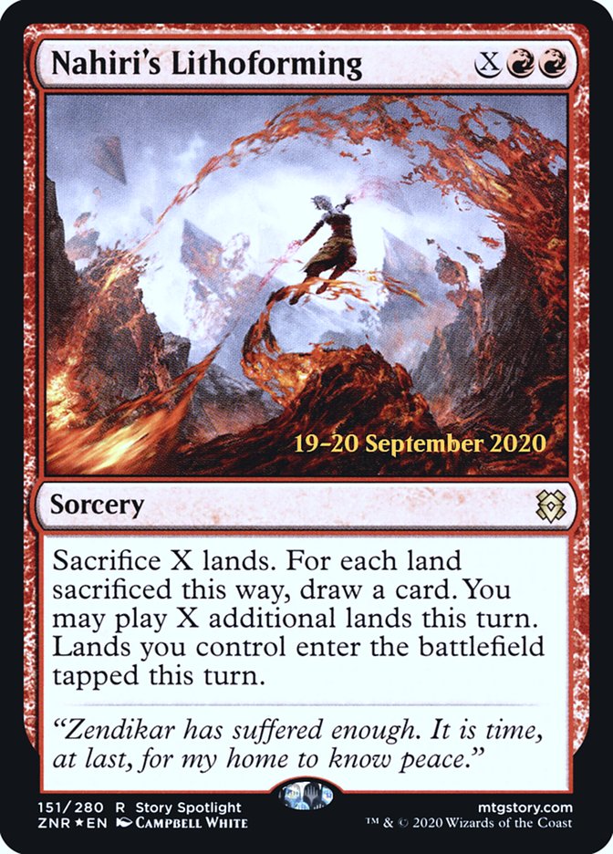 Nahiri's Lithoforming  [Zendikar Rising Prerelease Promos] - Destination Retro