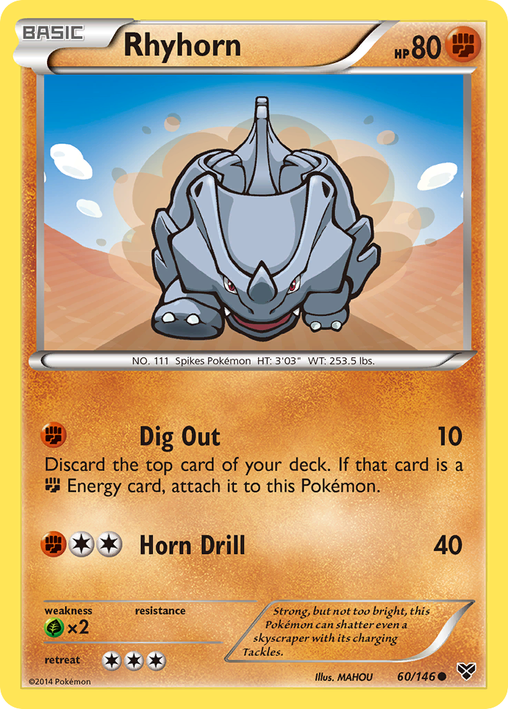 Rhyhorn (60/146) [XY: Base Set] - Destination Retro