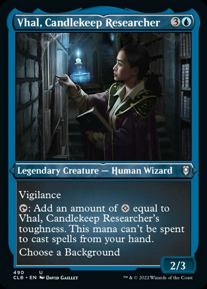 Vhal, Candlekeep Researcher (Foil Etched) [Commander Legends: Battle for Baldur's Gate] - Destination Retro