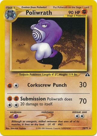 Poliwrath (28/75) [Neo Discovery Unlimited] - Destination Retro