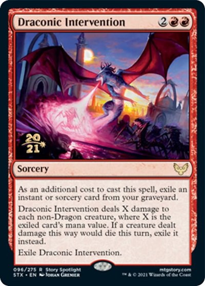 Draconic Intervention [Strixhaven: School of Mages Prerelease Promos] - Destination Retro