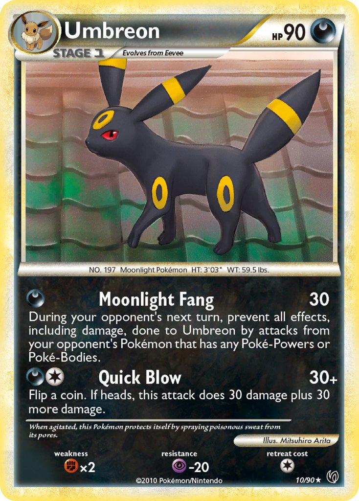 Umbreon (10/90) (Cracked Ice Holo) (Theme Deck Exclusive) [HeartGold & SoulSilver: Undaunted] - Destination Retro