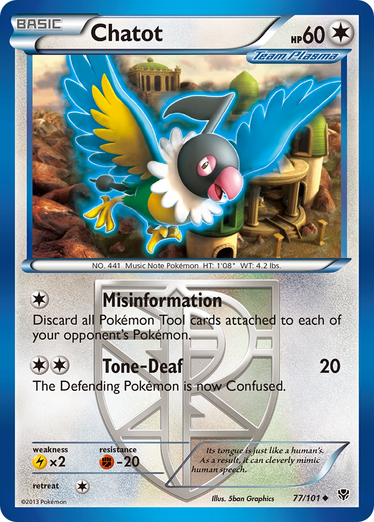 Chatot (77/101) [Black & White: Plasma Blast] - Destination Retro