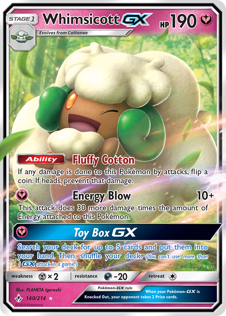 Whimsicott GX (140/214) [Sun & Moon: Unbroken Bonds] - Destination Retro