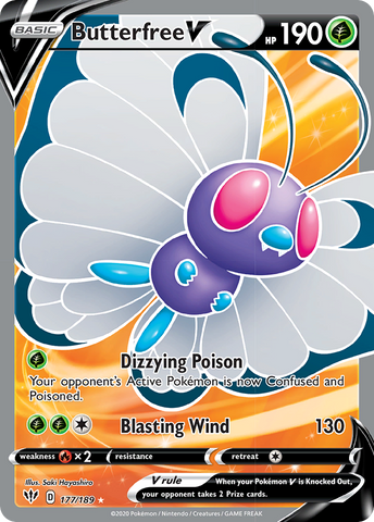Butterfree V (177/189) [Sword & Shield: Darkness Ablaze] - Destination Retro