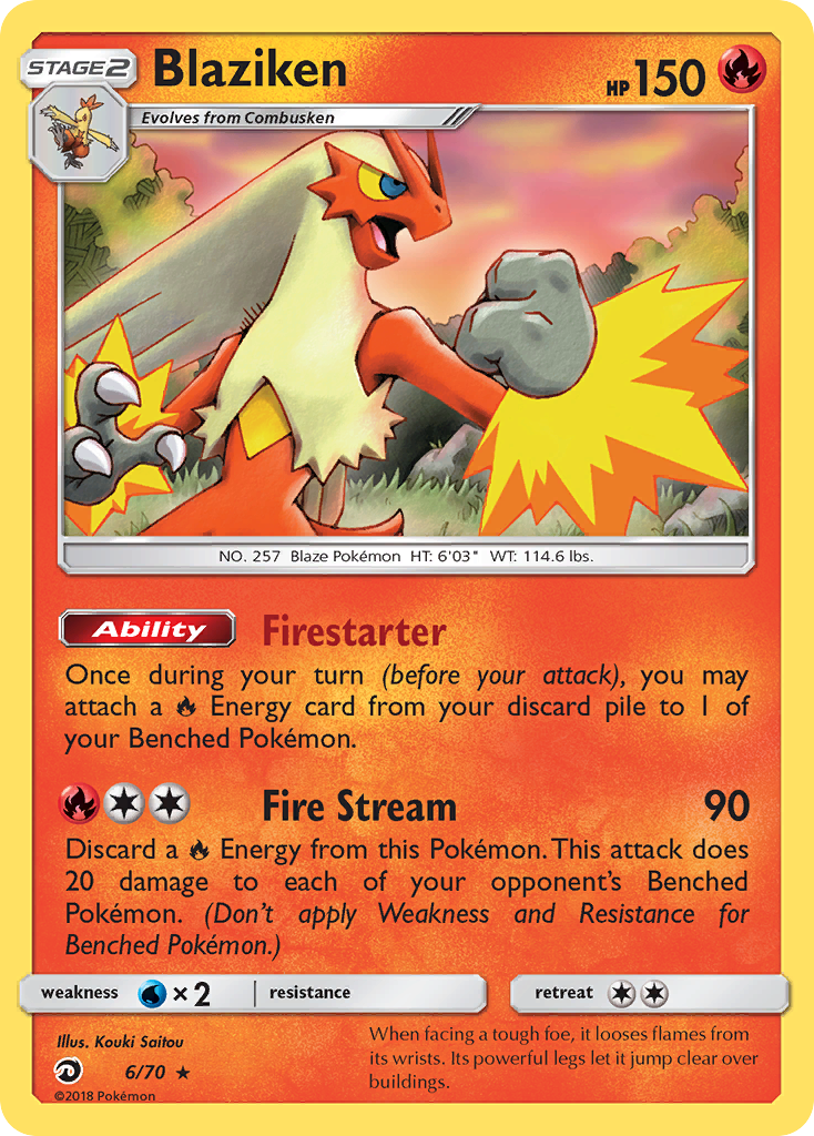 Blaziken (6/70) [Sun & Moon: Dragon Majesty] - Destination Retro