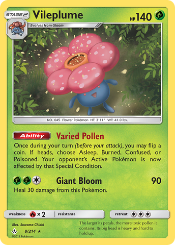 Vileplume (8/214) [Sun & Moon: Unbroken Bonds] - Destination Retro