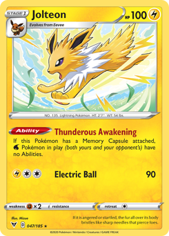 Jolteon (47) [Sword & Shield: Vivid Voltage] - Destination Retro