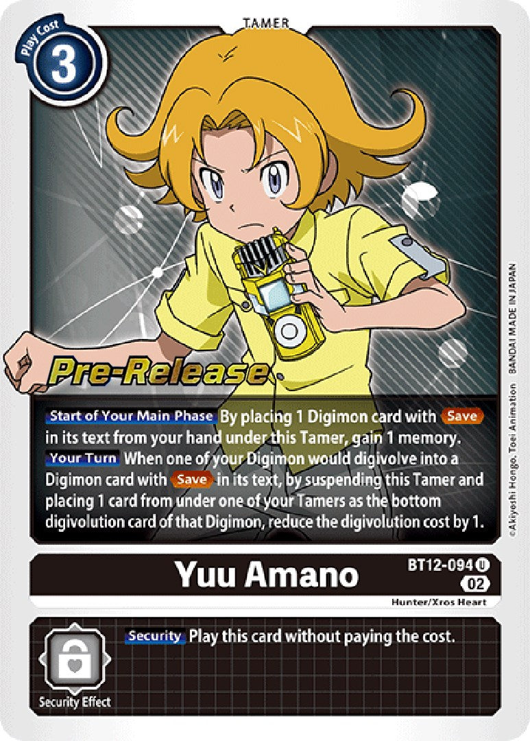 Yuu Amano [BT12-094] [Across Time Pre-Release Cards] - Destination Retro