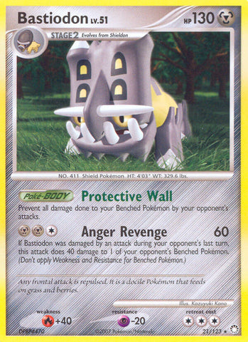 Bastiodon (21/123) (Theme Deck Exclusive) [Diamond & Pearl: Mysterious Treasures] - Destination Retro