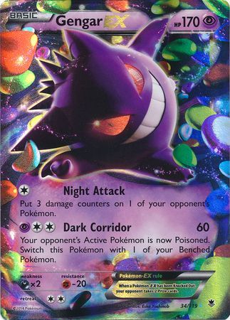 Gengar EX (34/119) (Jumbo Card) [XY: Phantom Forces] - Destination Retro