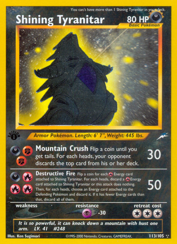 Shining Tyranitar (113/105) [Neo Destiny 1st Edition] - Destination Retro