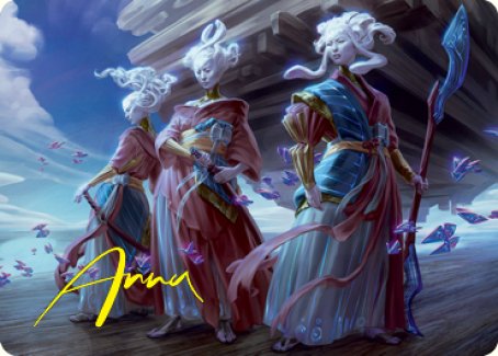 Guardians of Oboro Art Card (Gold-Stamped Signature) [Kamigawa: Neon Dynasty Art Series] - Destination Retro