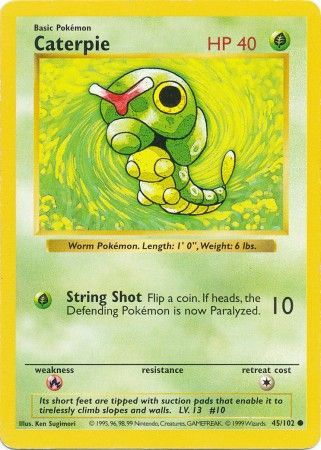 Caterpie (45/102) [Base Set Shadowless Unlimited] - Destination Retro