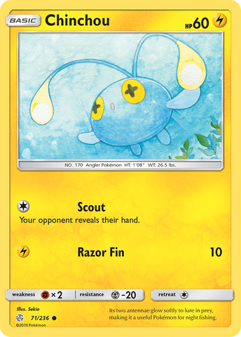 Chinchou (71/236) [Sun & Moon: Cosmic Eclipse] - Destination Retro