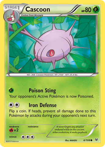 Cascoon (6/108) [XY: Roaring Skies] - Destination Retro