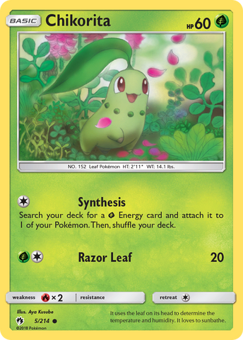 Chikorita (5/214) [Sun & Moon: Lost Thunder] - Destination Retro
