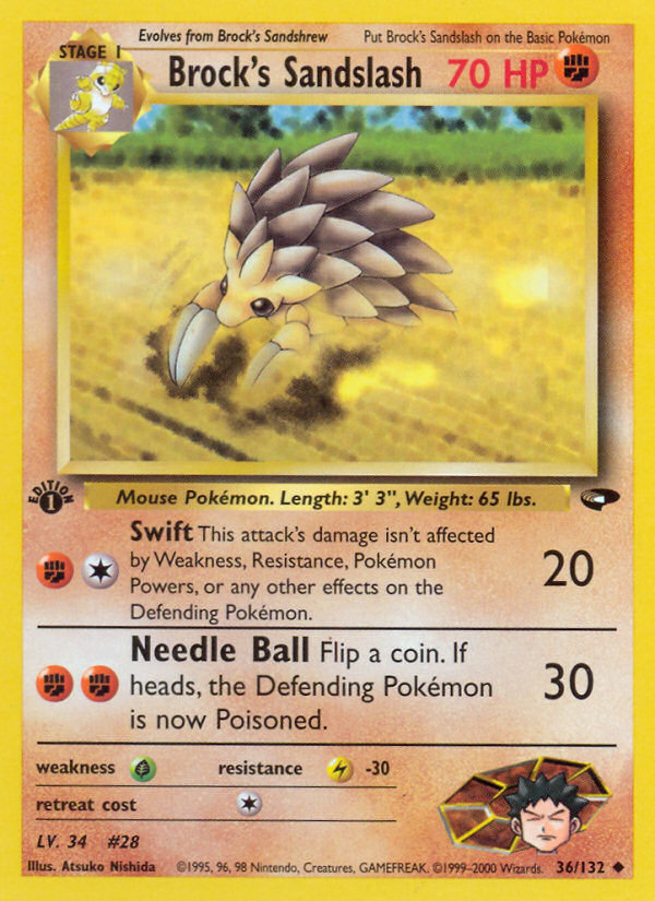 Brock's Sandslash (36/132) [Gym Challenge 1st Edition] - Destination Retro