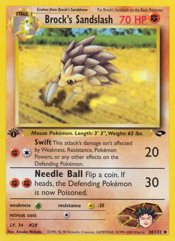 Brock's Sandslash (36/132) [Gym Challenge 1st Edition] - Destination Retro
