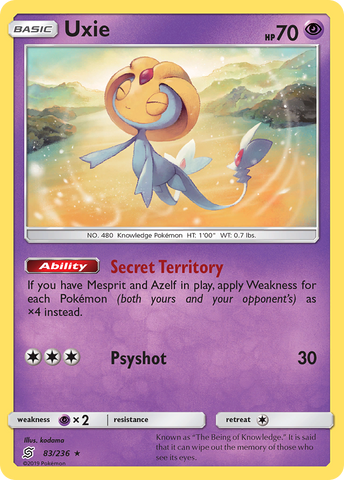 Uxie (83/236) [Sun & Moon: Unified Minds] - Destination Retro