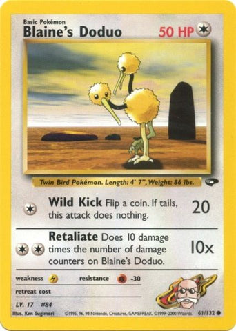 Blaine's Doduo (61/132) [Gym Challenge Unlimited] - Destination Retro