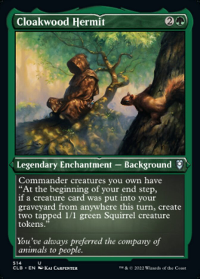 Cloakwood Hermit (Foil Etched) [Commander Legends: Battle for Baldur's Gate] - Destination Retro