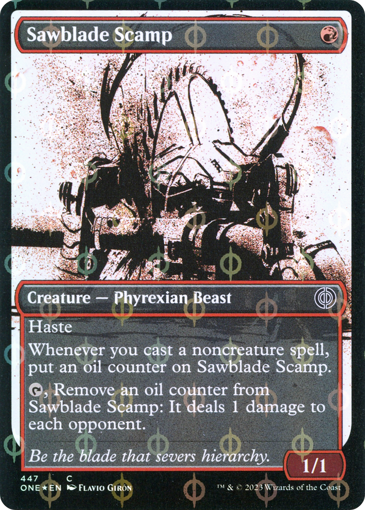 Sawblade Scamp (Showcase Ichor Step-and-Compleat Foil) [Phyrexia: All Will Be One] - Destination Retro