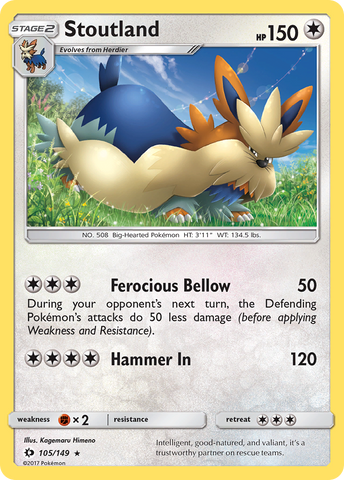 Stoutland (105/149) [Sun & Moon: Base Set] - Destination Retro