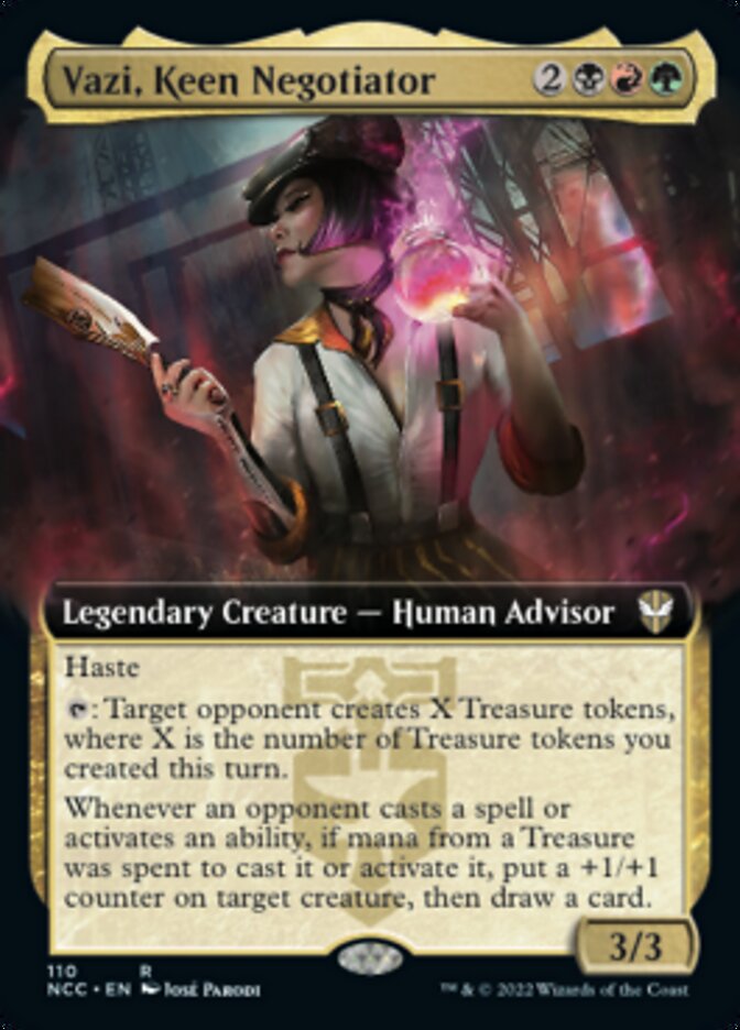 Vazi, Keen Negotiator (Extended Art) [Streets of New Capenna Commander] - Destination Retro