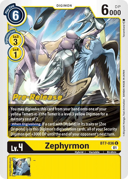 Zephyrmon [BT7-036] [Next Adventure Pre-Release Cards] - Destination Retro