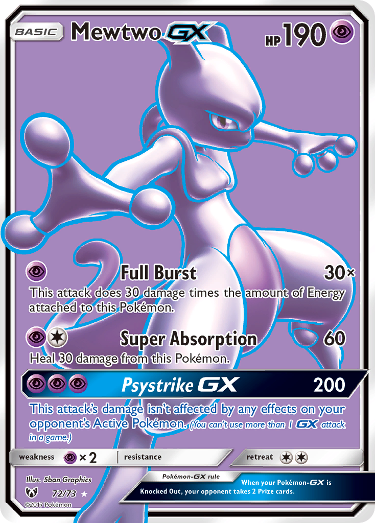 Mewtwo GX (72/73) [Sun & Moon: Shining Legends] - Destination Retro