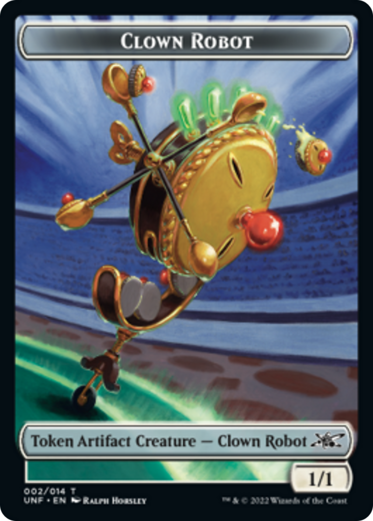 Clown Robot (002) // Treasure (013) Double-sided Token [Unfinity Tokens] - Destination Retro