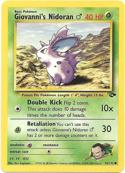 Giovanni's Nidoran (76/132) (Male) [Gym Challenge Unlimited] - Destination Retro