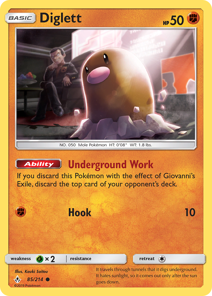 Diglett (85/214) [Sun & Moon: Unbroken Bonds] - Destination Retro