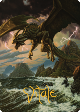 Ancient Bronze Dragon Art Card (03) (Gold-Stamped Signature) [Commander Legends: Battle for Baldur's Gate Art Series] - Destination Retro