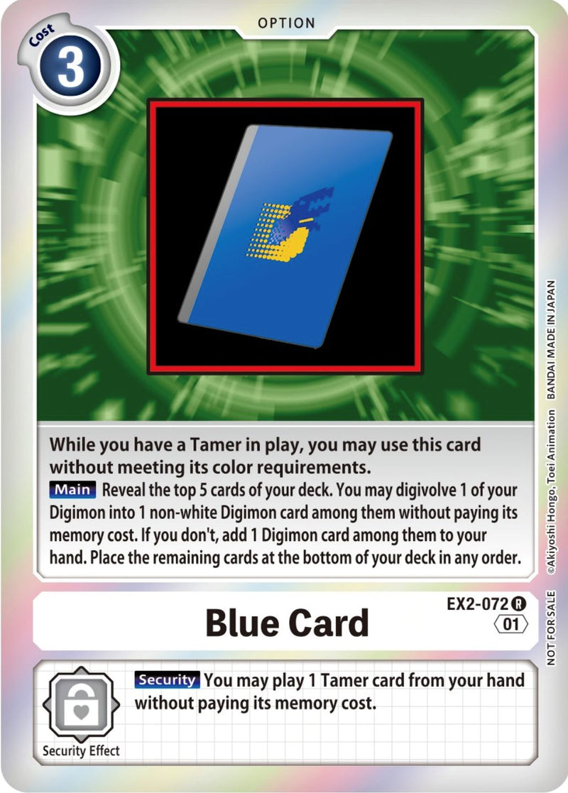 Blue Card [EX2-072] (Event Pack 4) [Digital Hazard Promos] - Destination Retro