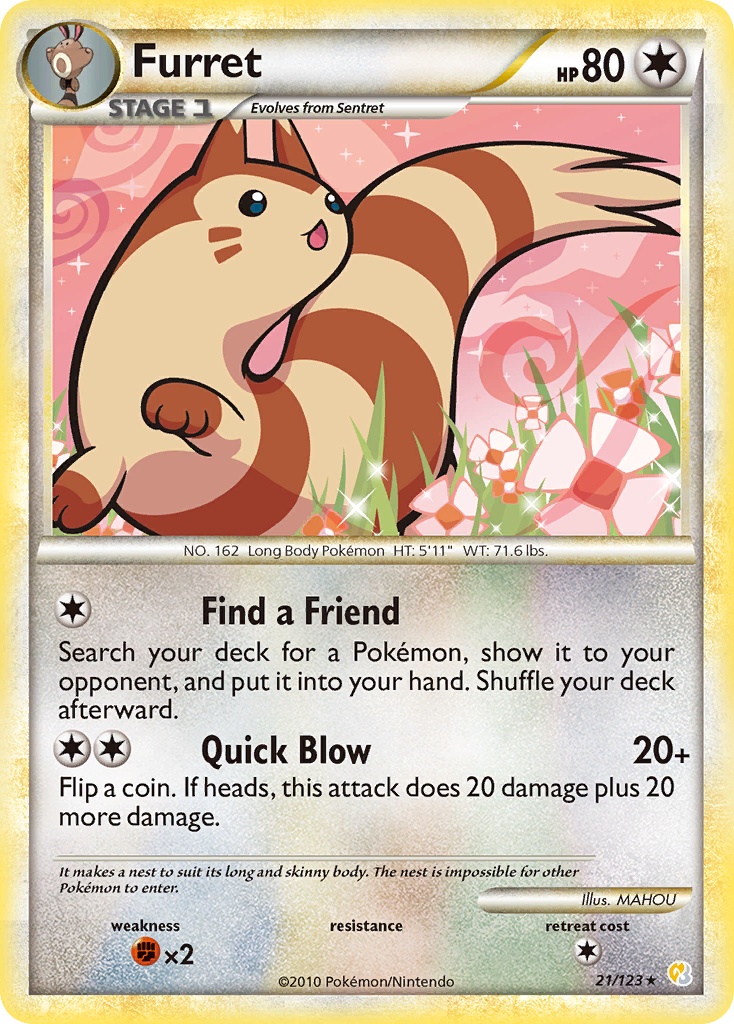 Furret (21/123) [HeartGold & SoulSilver: Base Set] - Destination Retro
