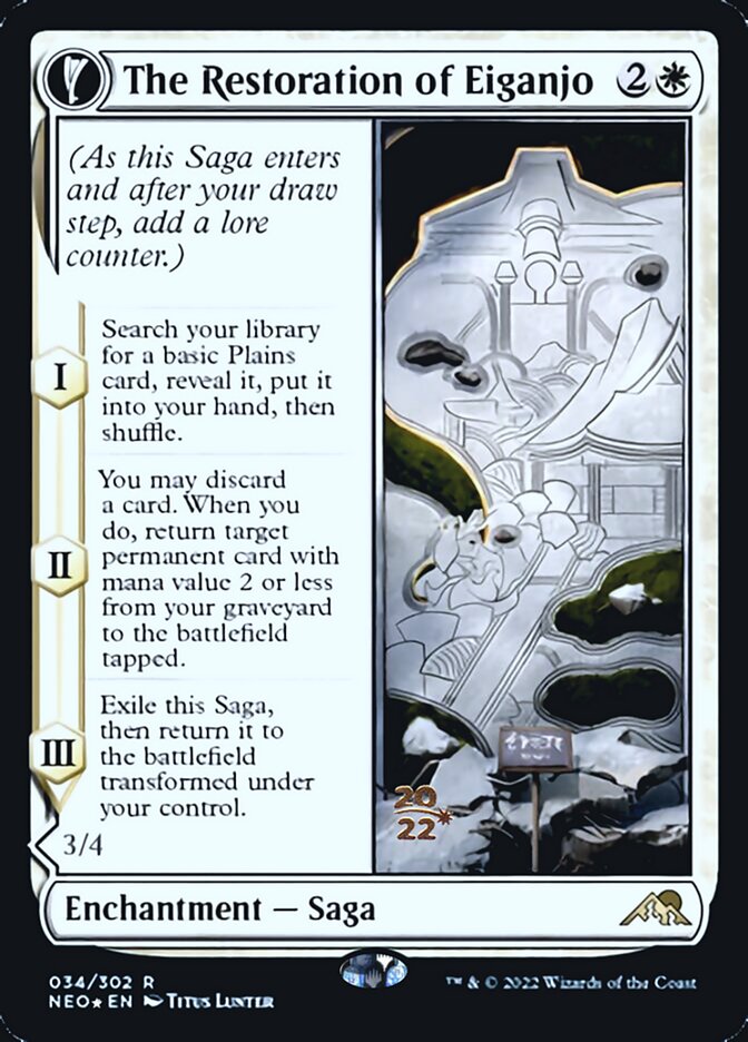 The Restoration of Eiganjo // Architect of Restoration [Kamigawa: Neon Dynasty Prerelease Promos] - Destination Retro