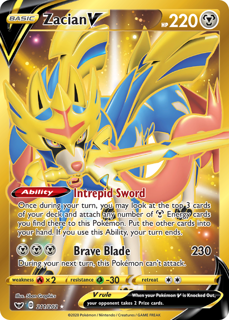 Zacian V (211/202) [Sword & Shield: Base Set] - Destination Retro