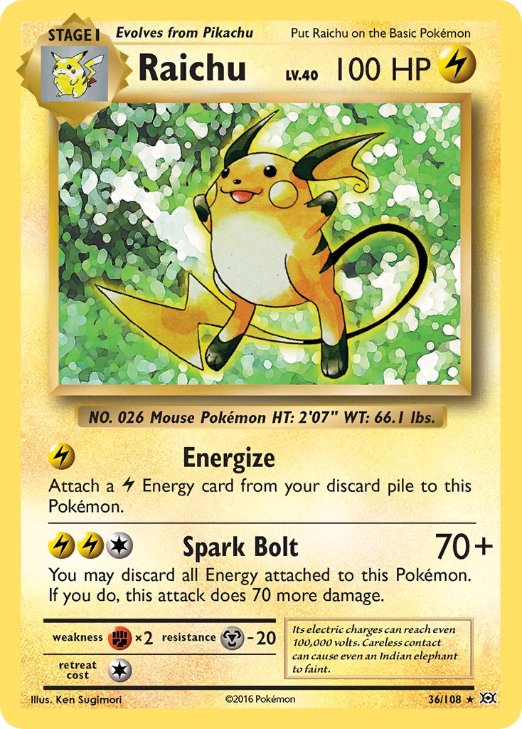 Raichu (XY Evolutions) (36/108) [Theme Deck Exclusives] - Destination Retro
