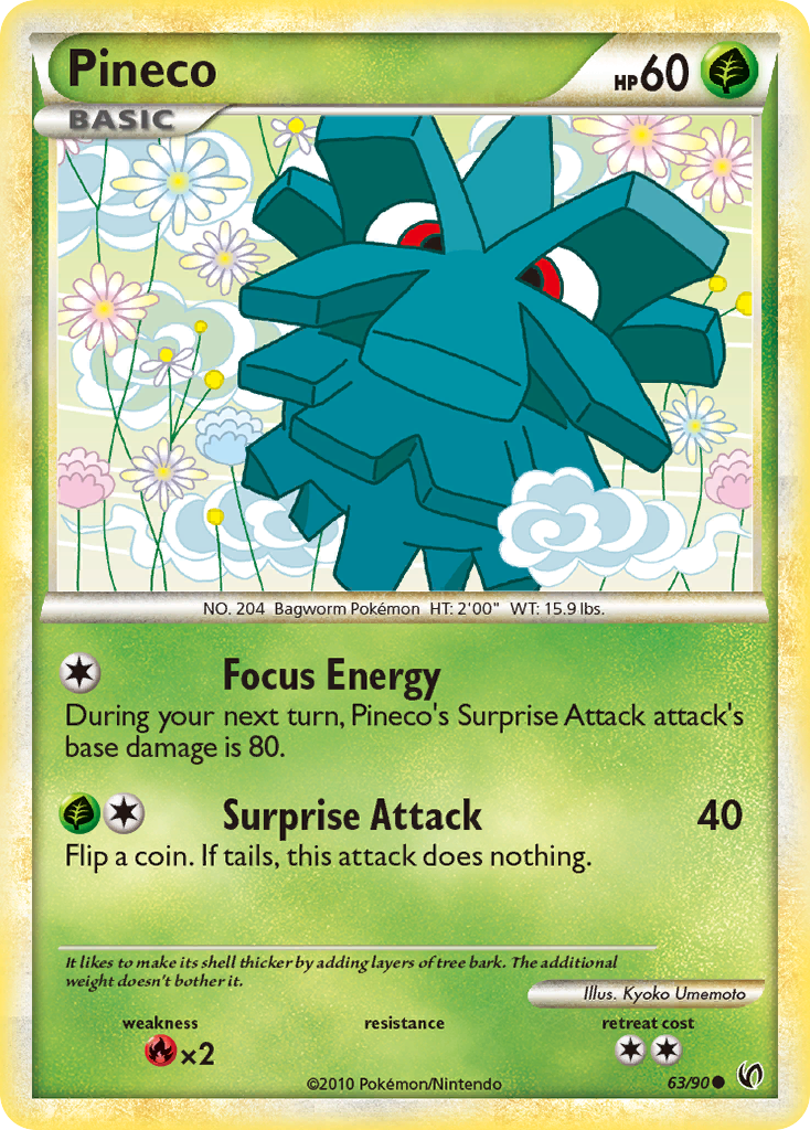 Pineco (63/90) [HeartGold & SoulSilver: Undaunted] - Destination Retro